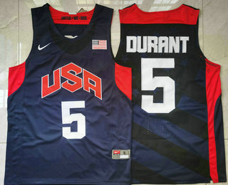 2012 Olympics Team USA #5 Kevin Durant Revolution 30 Swingman Blue Jersey