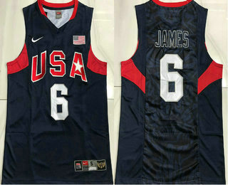 2012 Olympics Team USA #6 LeBron James Revolution 30 AU Blue Jersey
