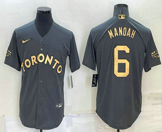Men's Toronto Blue Jays #6 Alek Manoah Grey 2022 All Star Stitched Cool Base Nike Jersey