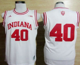 Indiana Hoosiers #40 Cody Zeller White Big 10 Patch Jersey
