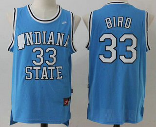 Indiana State Sycamores #33 Larry Bird Light Blue Swingman Jersey