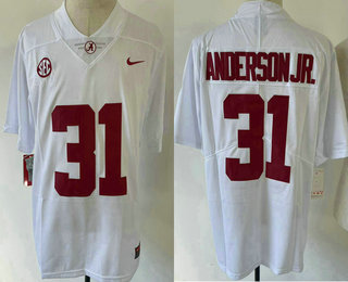 Men's Alabama Crimson Tide #31 Will Anderson Jr Limited White College Football Jersey