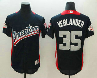 Men's American League Houston Astros #35 Justin Verlander Navy Blue 2018 MLB All-Star Game Home Run Derby Player Jersey
