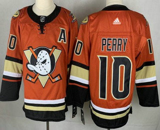 Men's Anaheim Ducks #10 Corey Perry Orange Authentic Jersey