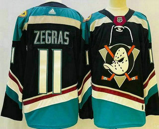 Men's Anaheim Ducks #11 Trevor Zegras Black Authentic Jersey