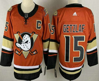 Men's Anaheim Ducks #15 Ryan Getzlaf Orange Stitched NHL Jersey