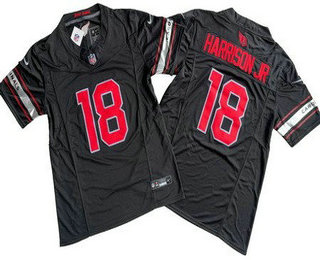 Men's Arizona Cardinals #18 Marvin Harrison Jr Limited Black FUSE Vapor Jersey