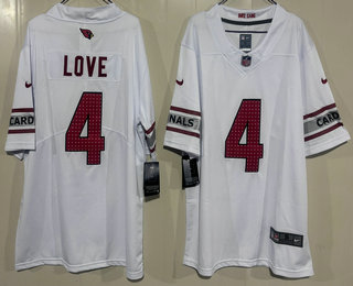 Men's Arizona Cardinals #4 Jeremiyah Love Limited White Vapor Jersey