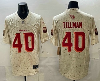 Men's Arizona Cardinals #40 Pat Tillman Limited Cream Rivalries FUSE Vapor Jersey