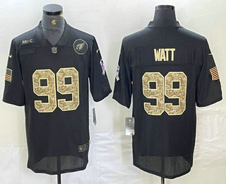 Men's Arizona Cardinals #99 JJ Watt Black Camo 2020 Salute To Service Stitched NFL Nike Limited Jersey