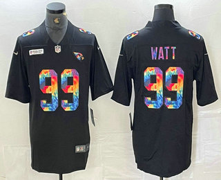 Men's Arizona Cardinals #99 JJ Watt Black Multi Color Black 2020 Crucial Catch Vapor Untouchable Nike Limited Jersey