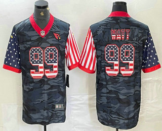Men's Arizona Cardinals #99 JJ Watt USA Camo 2020 Salute To Service Stitched NFL Nike Limited Jersey
