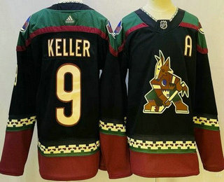 Men's Arizona Coyotes #9 Clayton Keller Black Alternate Authentic Jersey