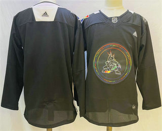 Men's Arizona Coyotes Blank 2022 Black Pride Night Stitched Jersey