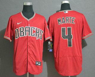 Men's Arizona Diamondback #4 Ketel Marte Red Stitched Nike MLB Flex Base Jersey