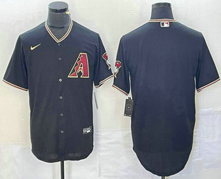 Men's Arizona Diamondback Blank Black With Patch Stitched MLB Cool Base Jersey