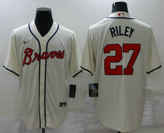 Men's Atlanta Braves #27 Austin Riley Cream Stitched MLB Cool Base Nike Jersey