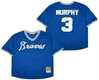 Men's Atlanta Braves #3 Dale Murphy Blue Mesh Throwback Jersey