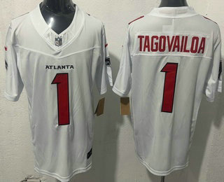 Men's Atlanta Falcons #1 Tua Tagovailoa Limited White FUSE Vapor Jersey