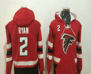 Men's Atlanta Falcons #2 Matt Ryan NEW Red Pocket Stitched NFL Pullover Hoodie