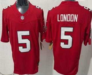 Men's Atlanta Falcons #5 Drake London Limited Red FUSE Vapor Jersey