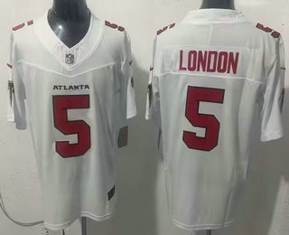 Men's Atlanta Falcons #5 Drake London Limited White FUSE Vapor Jersey