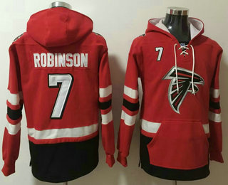 Men's Atlanta Falcons #7 Bijan Robinson NEW Red Pocket Stitched NFL Pullover Hoodie