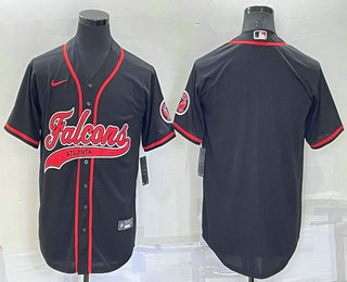 Men's Atlanta Falcons Blank Black Stitched MLB Cool Base Nike Baseball Jersey