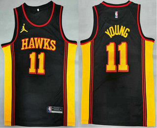 Men's Atlanta Hawks #11 Trae Young Black 2020 NEW Brand Jordan Swingman Stitched NBA Jersey