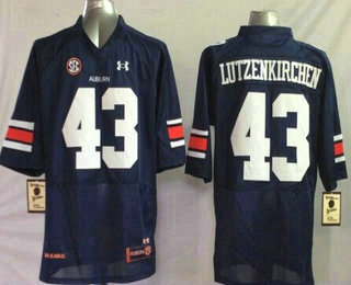 Men's Auburn Tigers #43 Philip Lutzenkirchen Navy Blue College Football Under Armour Jersey