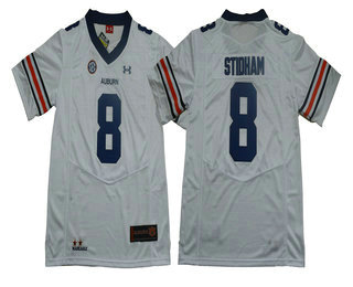 Men's Auburn Tigers #8 Jarrett Stidham White Stitched Under Armour NCAA Jersey