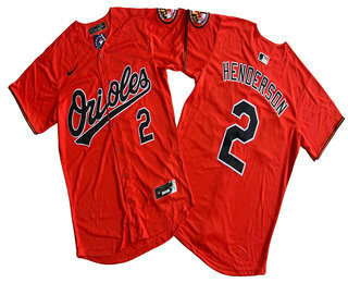 Men's Baltimore Orioles #2 Gunnar Henderson Orange Limited Jersey