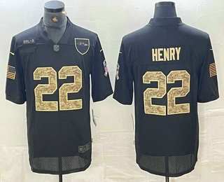 Men's Baltimore Ravens #22 Derrick Henry Black Camo 2020 Salute To Service Stitched NFL Nike Limited Jersey