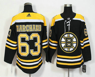 Men's Boston Bruins #63 Brad Marchand Black 2017-2018 Hockey Adidas Stitched NHL Jersey