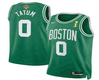 Men's Boston Celtics #0 Jayson Tatum Green 2024 Finals Champions Icon Edition Stitched Jersey