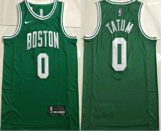 Men's Boston Celtics #0 Jayson Tatum Green AU Stitched Jersey