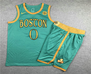Men's Boston Celtics #0 Jayson Tatum NEW Green Nike 2020 Swingman Stitched NBA Jersey With Shorts