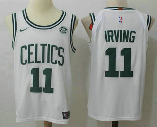 Men's Boston Celtics #11 Kyrie Irving New White 2017-2018 Nike Authentic General Electric Stitched NBA Jersey