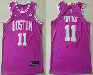 Men's Boston Celtics #11 Kyrie Irving Pink 2017-2018 Nike Authentic General Electric Stitched NBA Jersey