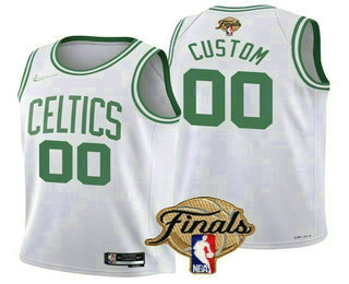 Men's Boston Celtics Active Player Custom White 2022 Finals Stitched Basketball Jersey
