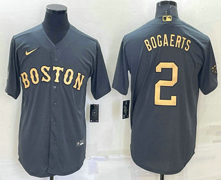 Men's Boston Red Sox #2 Xander Bogaerts Grey 2022 All Star Stitched Cool Base Nike Jersey