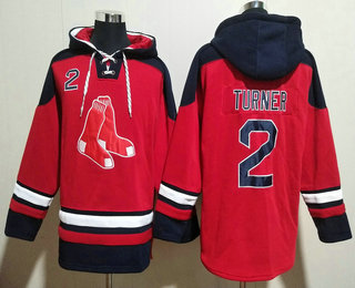 Men's Boston Red Sox #2 Xander Bogaerts Red Ageless Must Have Lace Up Pullover Hoodie