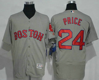 Men's Boston Red Sox #24 David Price Gray Road 2016 Flexbase Majestic Baseball Jersey