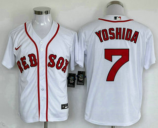 Men's Boston Red Sox #7 Masataka Yoshida White Stitched MLB Cool Base Nike Jersey