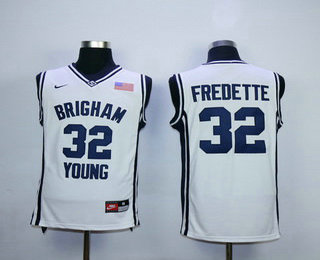 Men's Brigham Young Cougars #32 Jimmer Fredette 2010-11 White College Basketball Nike Swingman Jersey