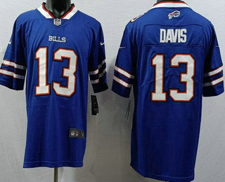 Men's Buffalo Bills #13 Gabriel Davis Limited Blue Vapor Jersey