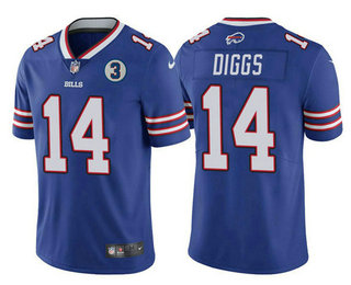 Men's Buffalo Bills #14 Stefon Diggs Blue With 3 Patch Vapor Untouchable Limited Stitched Jersey