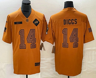 Men's Buffalo Bills #14 Stefon Diggs Brown 2023 Salute To Service Limited Stitched Jersey