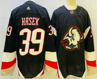 Men's Buffalo Sabres #39 Dominik Hasek Black Alternate Authentic Jersey