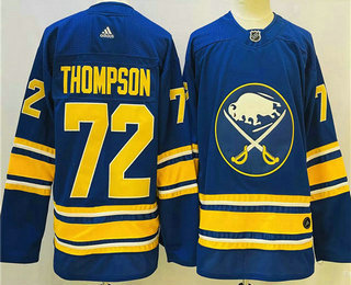 Men's Buffalo Sabres #72 Tage Thompson Blue Stitched Jersey
